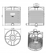 Емкость цилиндрическая вертикальная 5000 литров (черная) KSC Емкость цилиндрическая вертикальная 5000 литров (черная) KSC